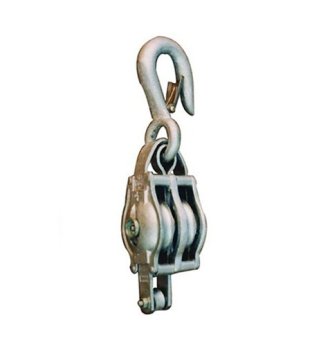 YJ011 Malleable iron shell blockfor manila rope double sheavewith loosk hook