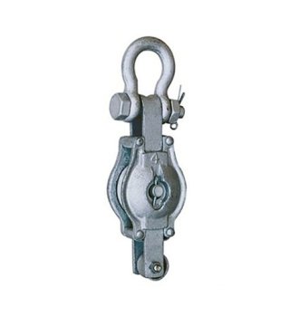 YJ013 Malleable iron shell block formanila rope single sheave withshackle