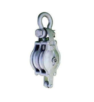 YJ014 Malleable iron shellblcok for manila ropedouble sheave with shackle