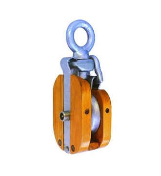 YJ040 Wooden shell snatchblock with eye