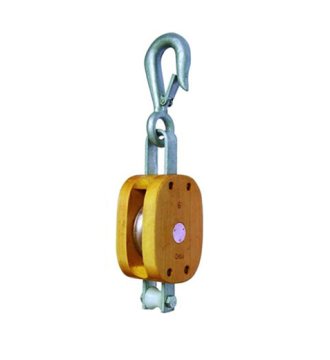 YJ045 Regular wood blocksingle sheave with hook