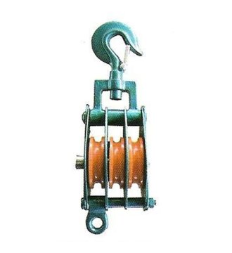 YJ085 7413 Closed type pulleyblock triple sheave with hook