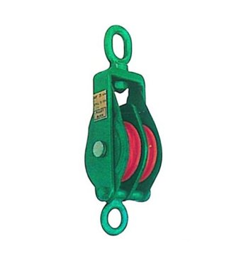 YJ087 7512 Closed type pulleyblock double sheave with eye