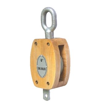 YJ132 JIS wooden pulley singlewith eye