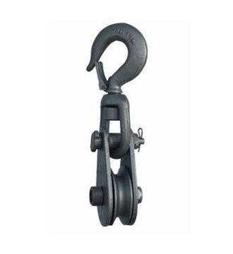 YJ162 steel snatch blockwith swivel hook 3”2400lbs 1.98kg/pc diam of rope